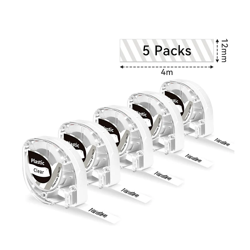 Phomemo 12mmx4m Clear Plastic Label Tape for P12/P12PRO - Image 2