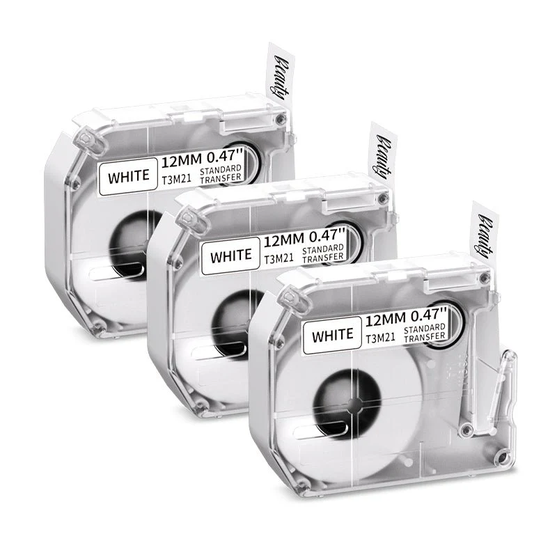 Phomemo 12mmx8m Black on White Plastic Label Tape for M960/M950