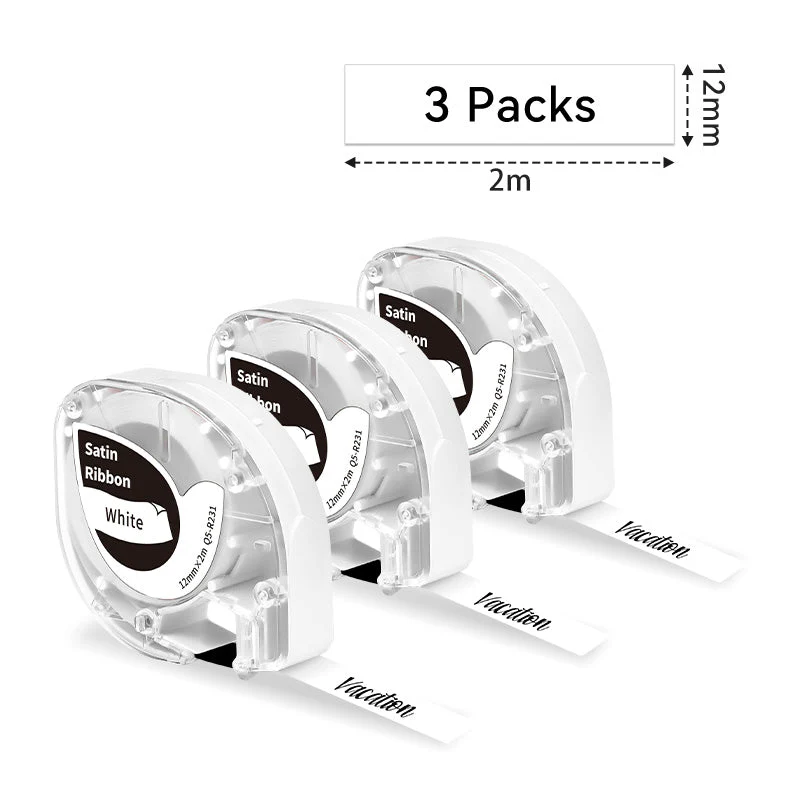 Phomemo 12mmx2m White Satin Ribbon Label Tape for P12/P12PRO - Image 2