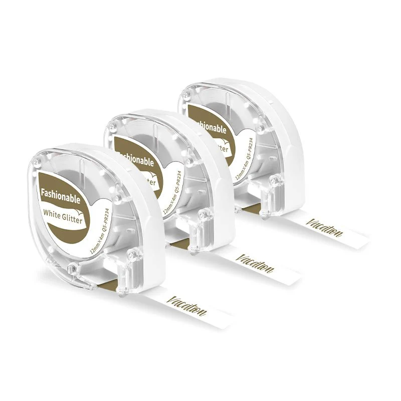 Phomemo 12mmx2m Gold on White Satin Ribbon Label Tape for P12/P12PRO
