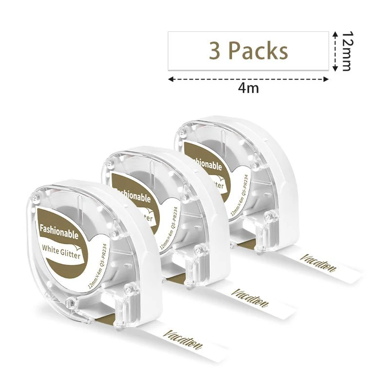 Phomemo 12mmx2m Gold on White Satin Ribbon Label Tape for P12/P12PRO - Image 2