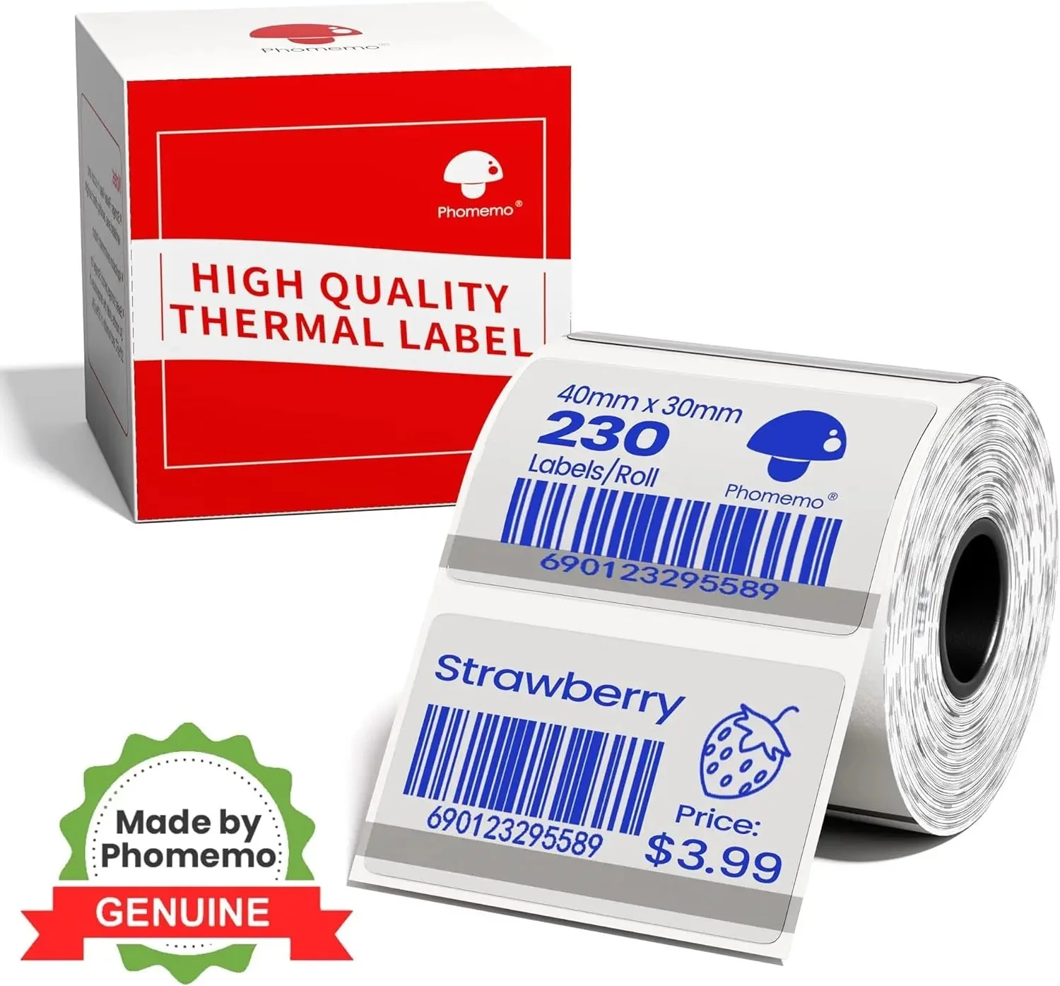 Phomemo 40x30mm Rose/Blue/Green on Transparent Thermal Labels for M150/M110/M220/M100/M250 | 1 Roll - Image 10