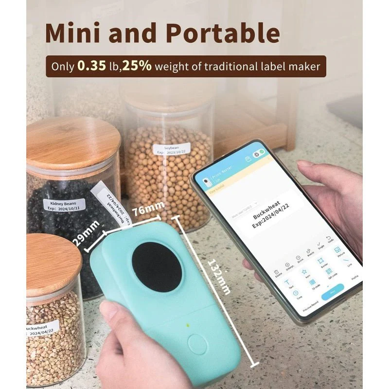 Phomemo 5 Roll D30 Mini Inkless Label Printer Bundle | Cyan - Image 3
