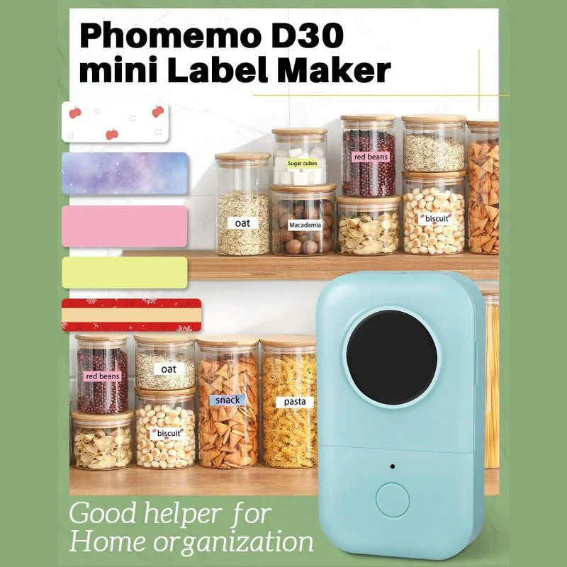 Phomemo 5 Roll D30 Mini Inkless Label Printer Bundle | Cyan - Image 6