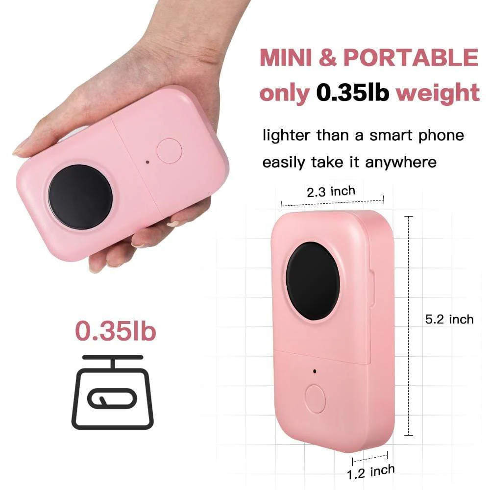 Phomemo 5 Rolls D30 Mini Inkless Label Printer Bundle | Pink - Image 2