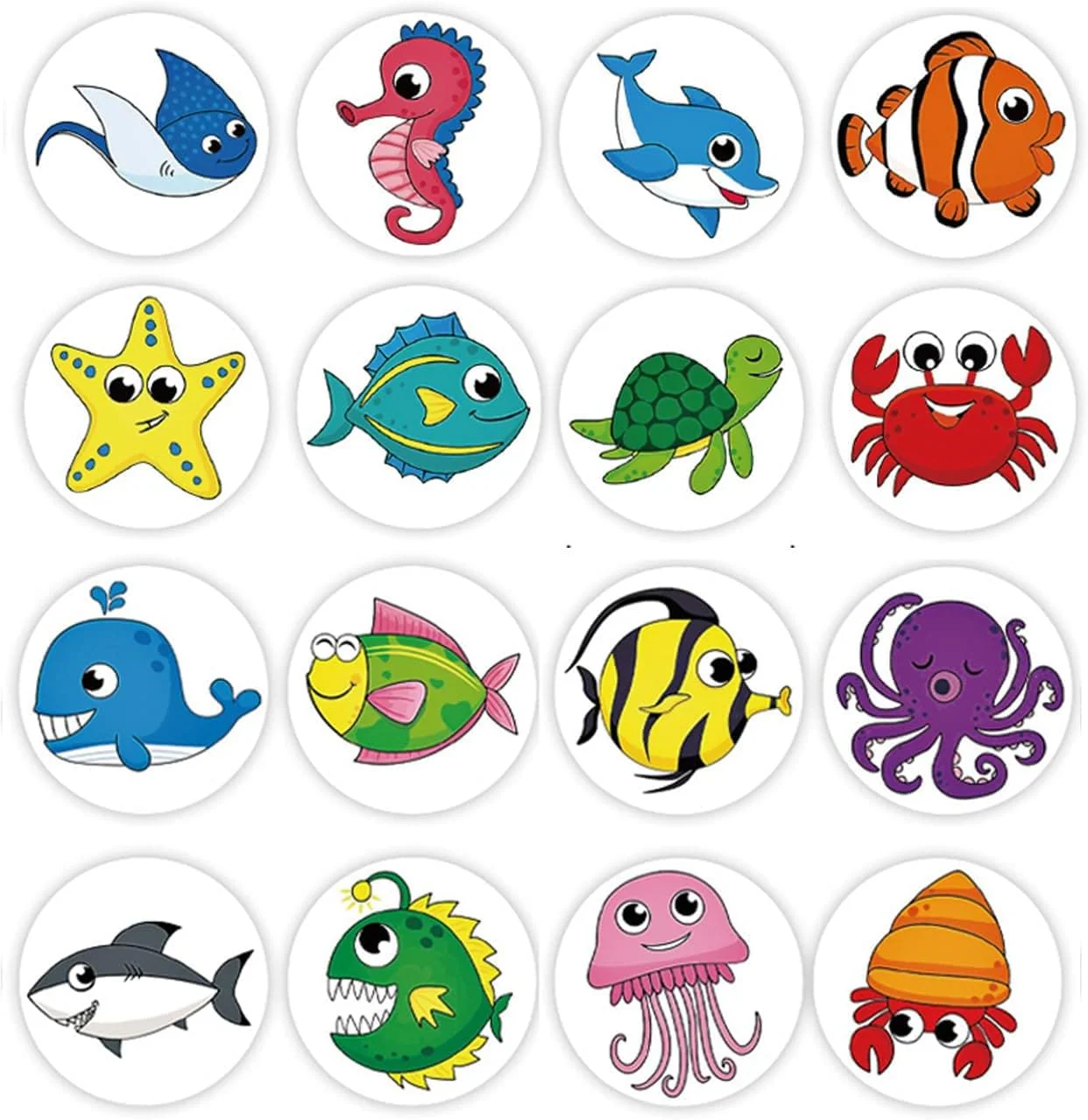 For Kids Round Sea Animal Stickers - Image 3