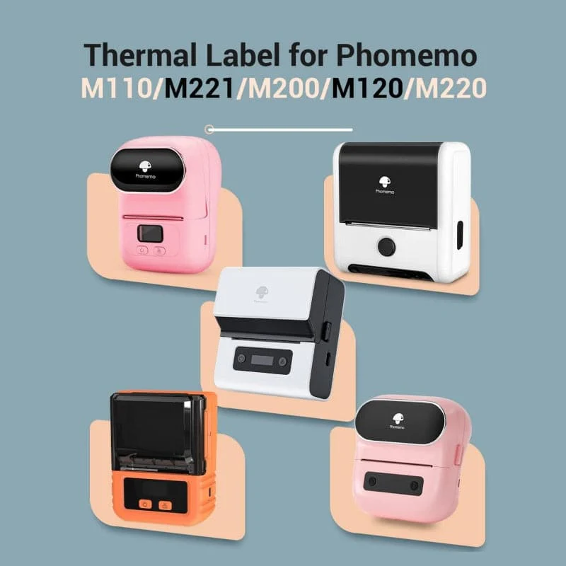 Phomemo 50x50mm Blue on White Round Thermal Label for M110/M120/M150/M200/M220/M221 - Image 3
