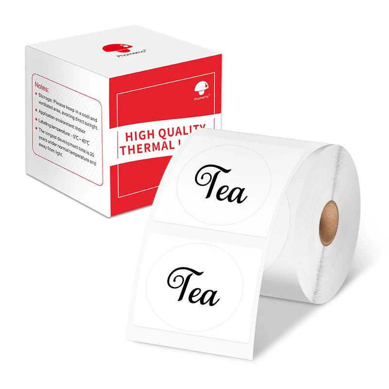Phomemo 60×60mm Round White Thermal Label For M200/M220/M221 Printer-1 Roll
