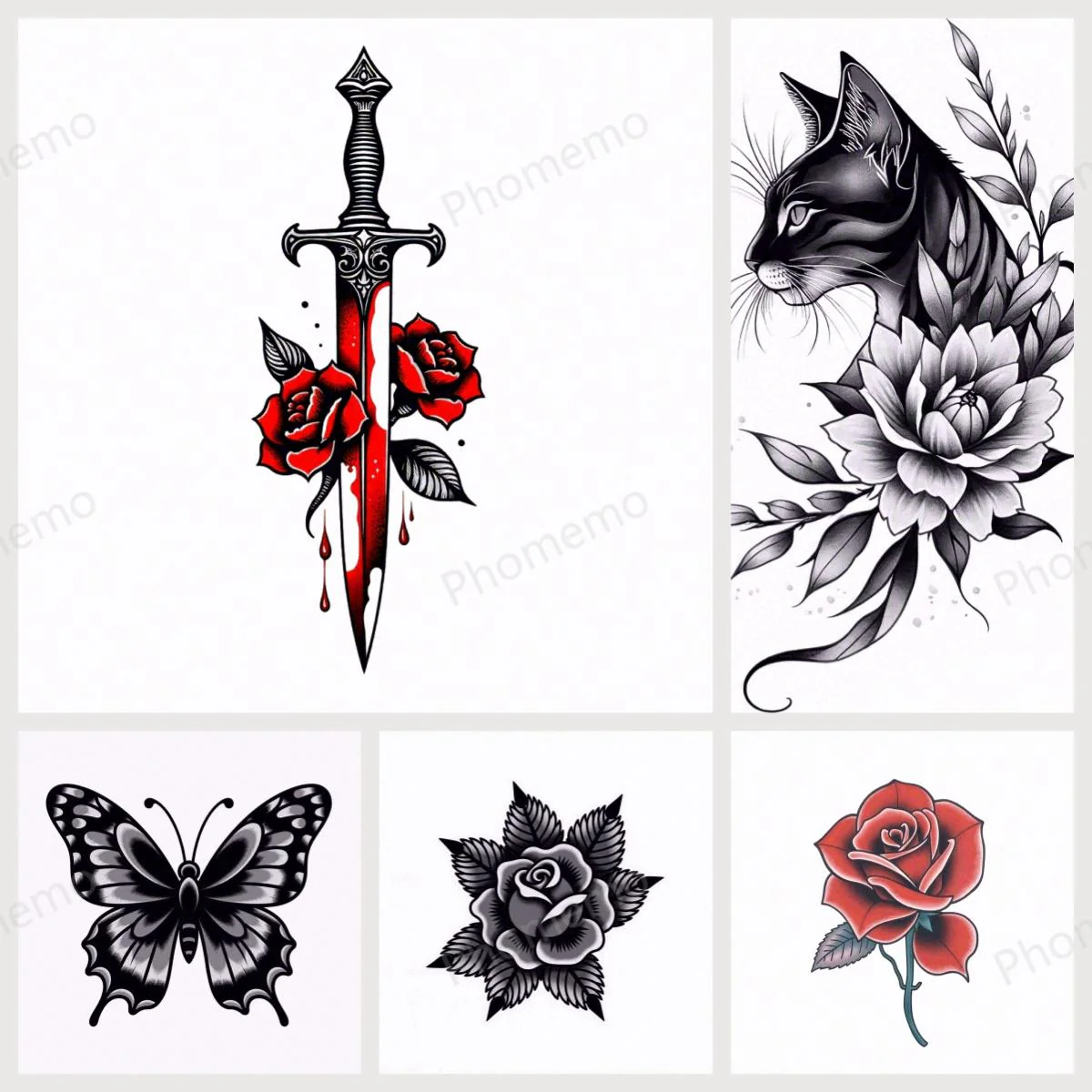Dark Romance & Rose Blade Aesthetic  | Tattoo Flash Set