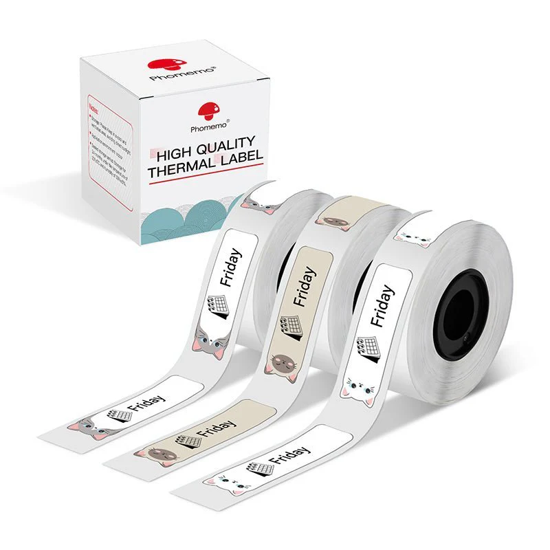 Phomemo 12x40mm Cat Pattern Label for D30/D35/Q30/Q30S - Image 2