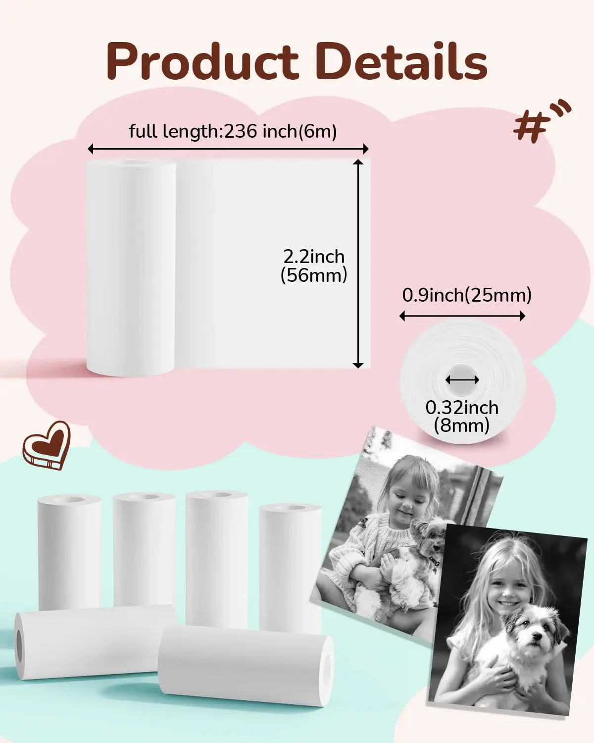 Phomemo 56mm White Thermal Paper for P02 Instant Camera - Image 6