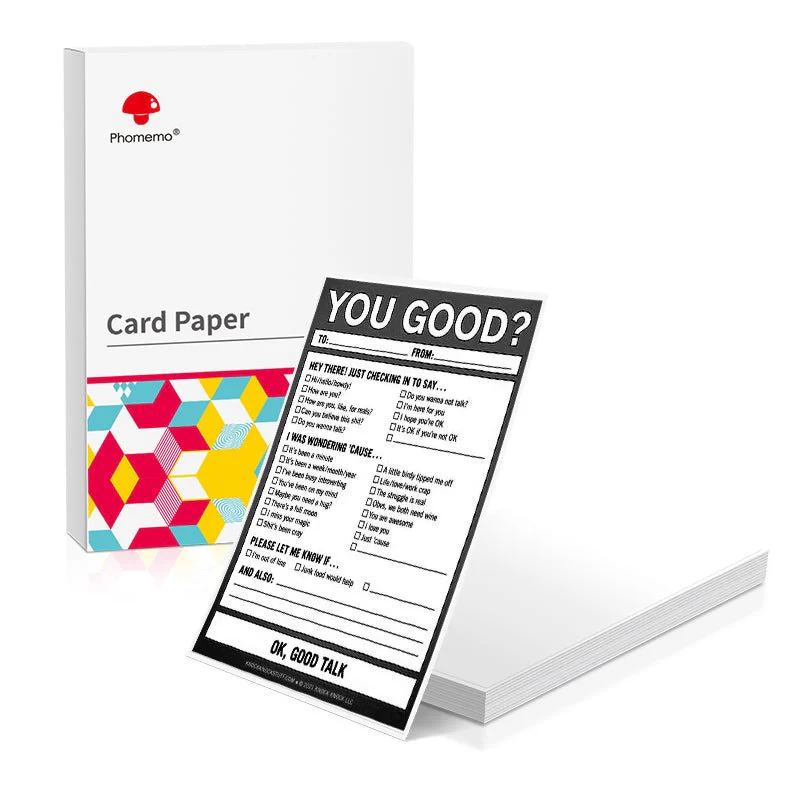 Phomemo 80x135mm White Card Paper Thermal Paper for M03 | 100sheets