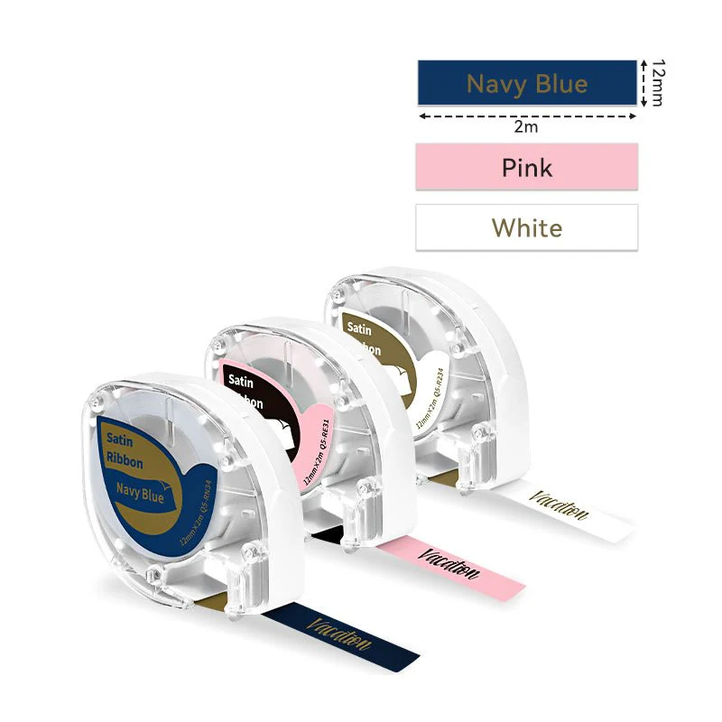 Phomemo 12mmx2m 3 Colors Satin Ribbon Label Tape for P12/P12PRO - Image 2