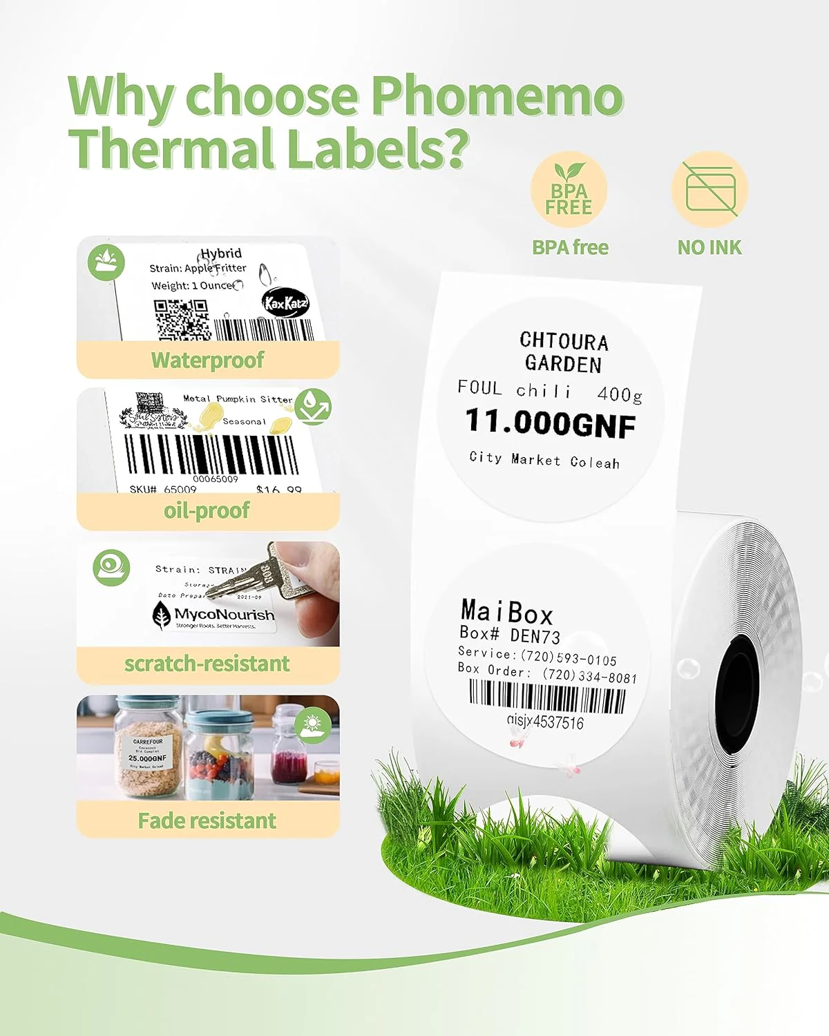 Phomemo 50×50mm Round  White Thermal Label For M110/M120/M150/M200/M220/M221 - Image 4