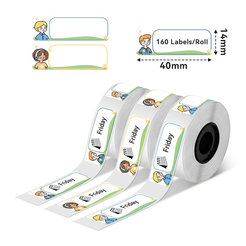 Phomemo 14x40mm Boys Pattern Label for D30/D35/Q30/Q30S