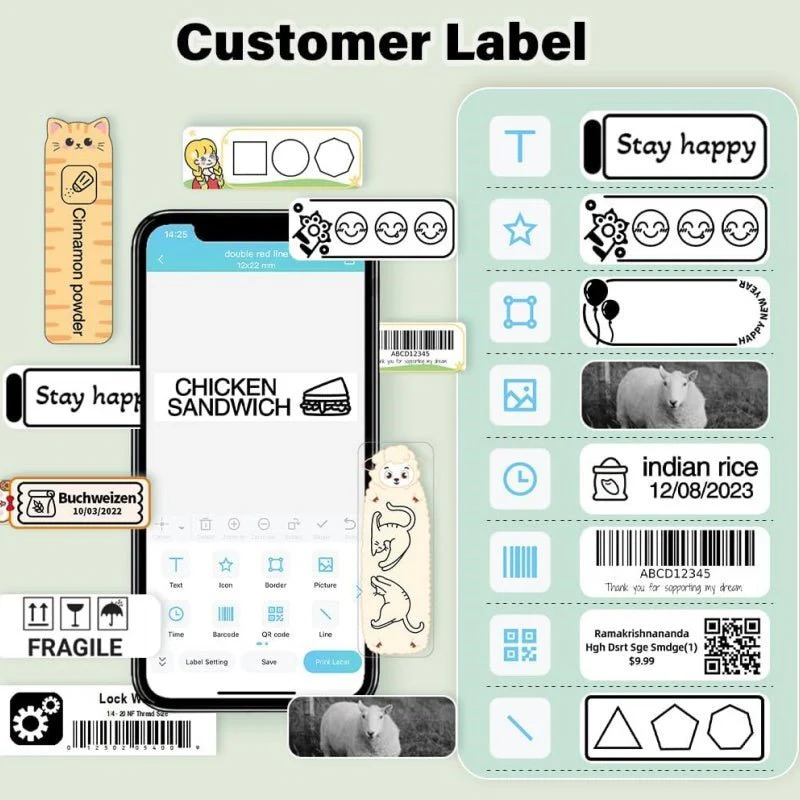 Phomemo 12x40mm Dogs Pattern Label for D30/D35/Q30/Q30S - Image 3