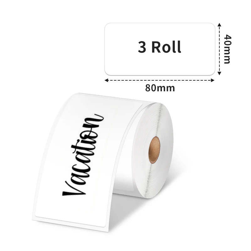 Phomemo 40×80mm White Thermal Label For M110/M221/M150/M220/M120/M200-3 Roll - Image 2