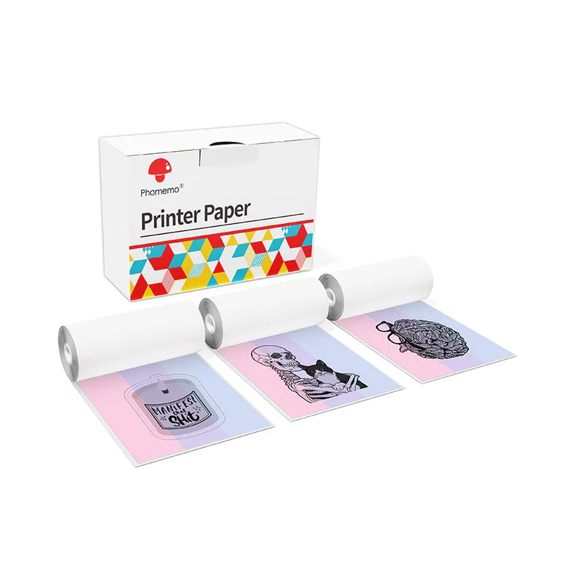 Phomemo 53mm Pure Color Thermal Adhesive Rainbow Paper for M02/M02S/M02Pro/M03/M04S/M04AS/M832/P2S | 3 Rolls