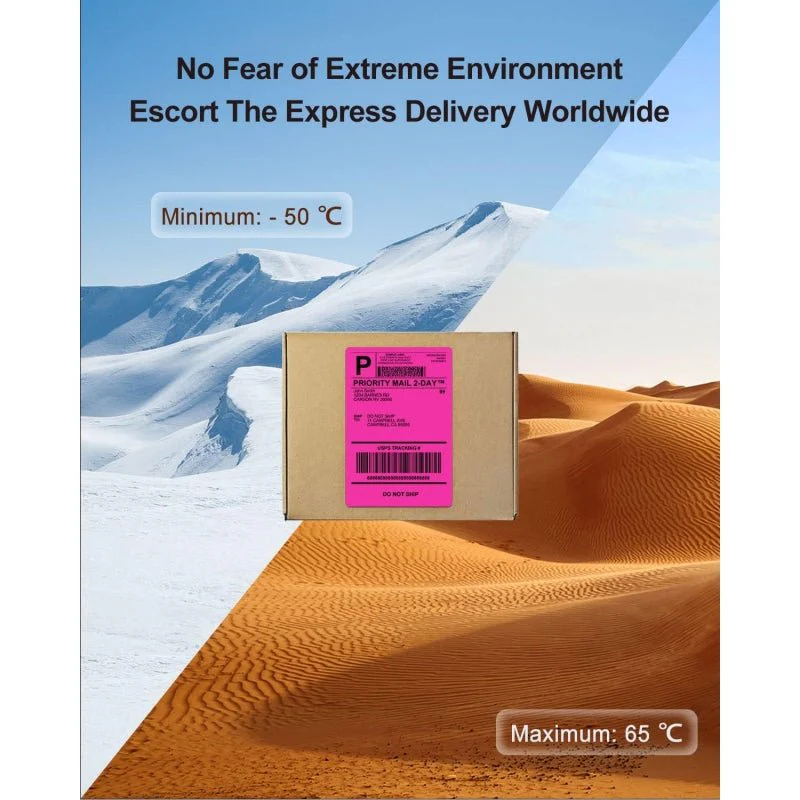 Phomemo 4"x6" Fanfold Direct Thermal Shipping Label (500 Labels) | Rose Red - Image 6