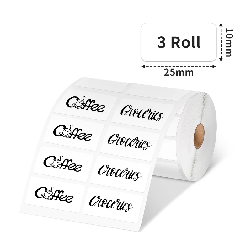Phomemo 25×10mm White Thermal Label For M110/M120/M150/M200/M220/M221-3 Roll - Image 2