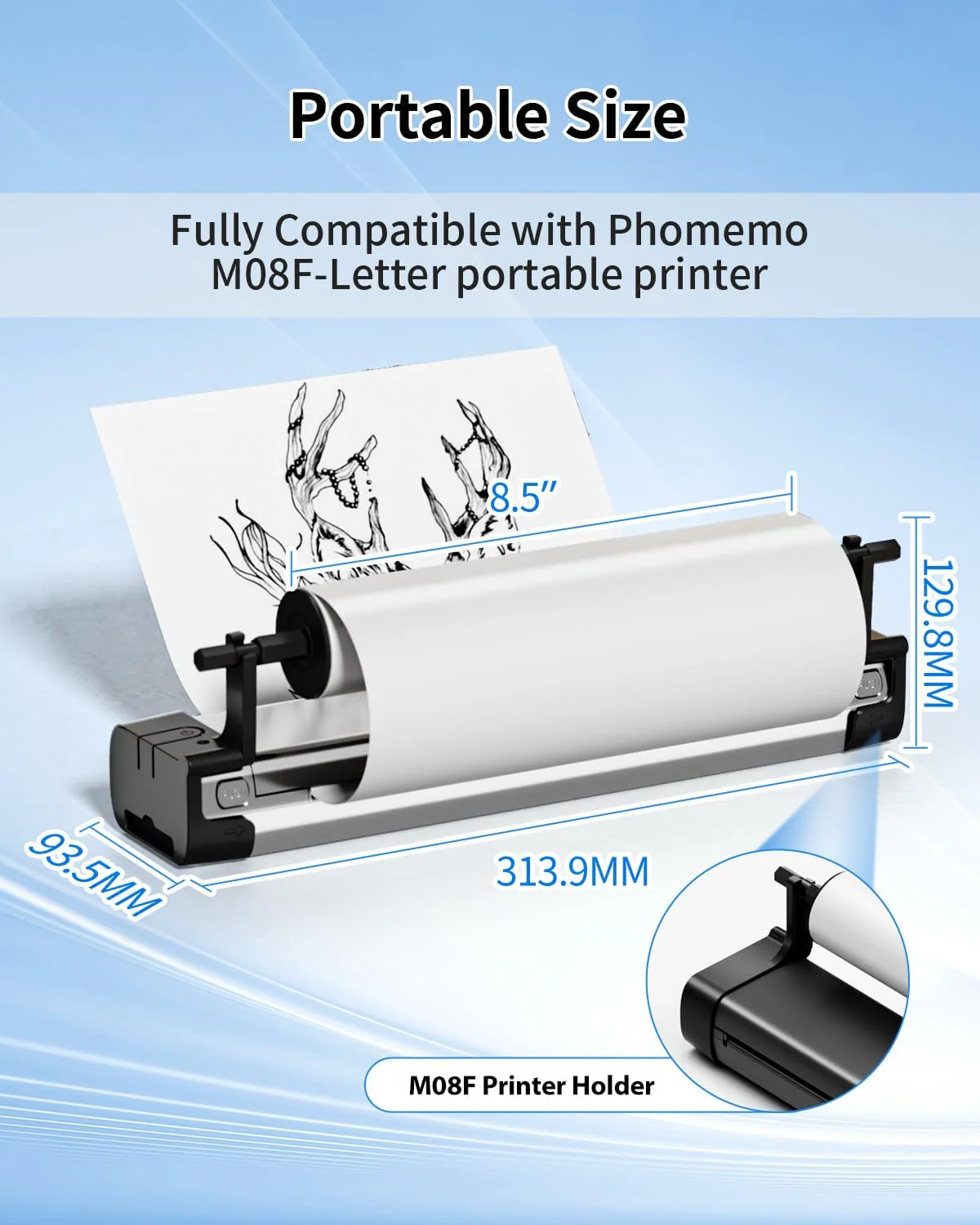 Phomemo 1/2 Rolls Thermal Paper for M08F Portable Printer - Image 5