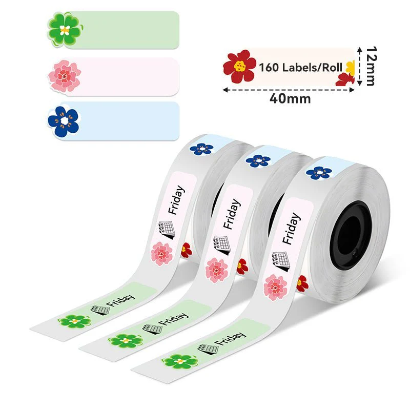 Phomemo 12x40mm Flowers Thermal Label for D30/D35/Q30/Q30S - Image 2
