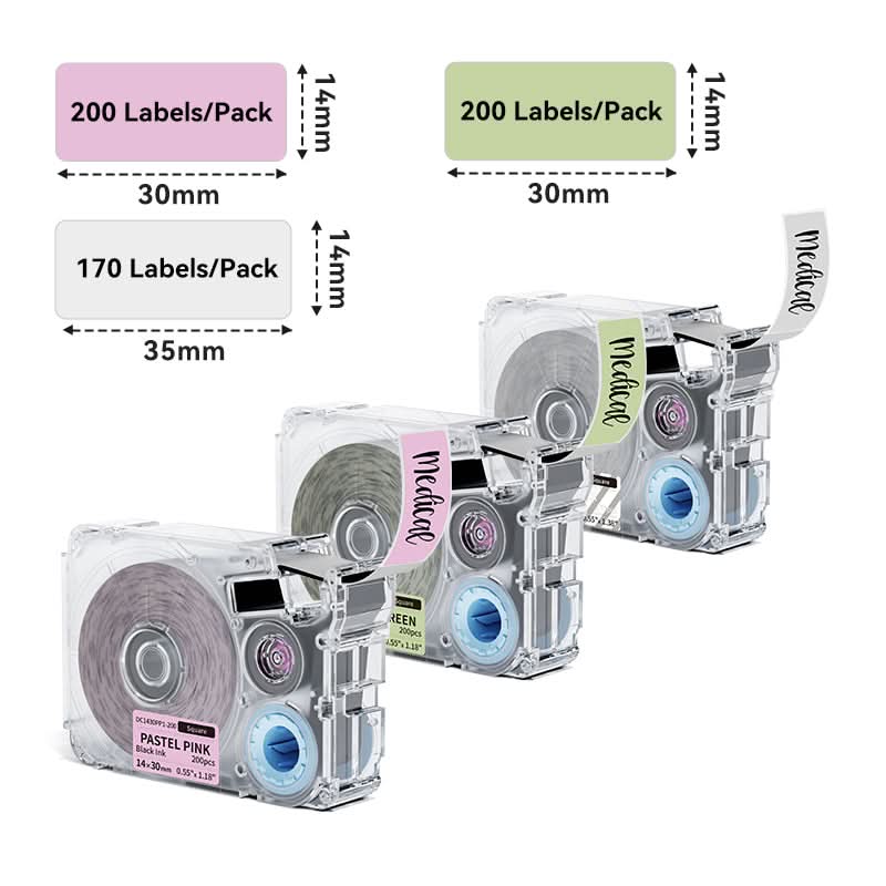 Phomemo 14mm Pink&Green&Clear Thermal Transfer Label Tapes for P15/A30 - Image 2