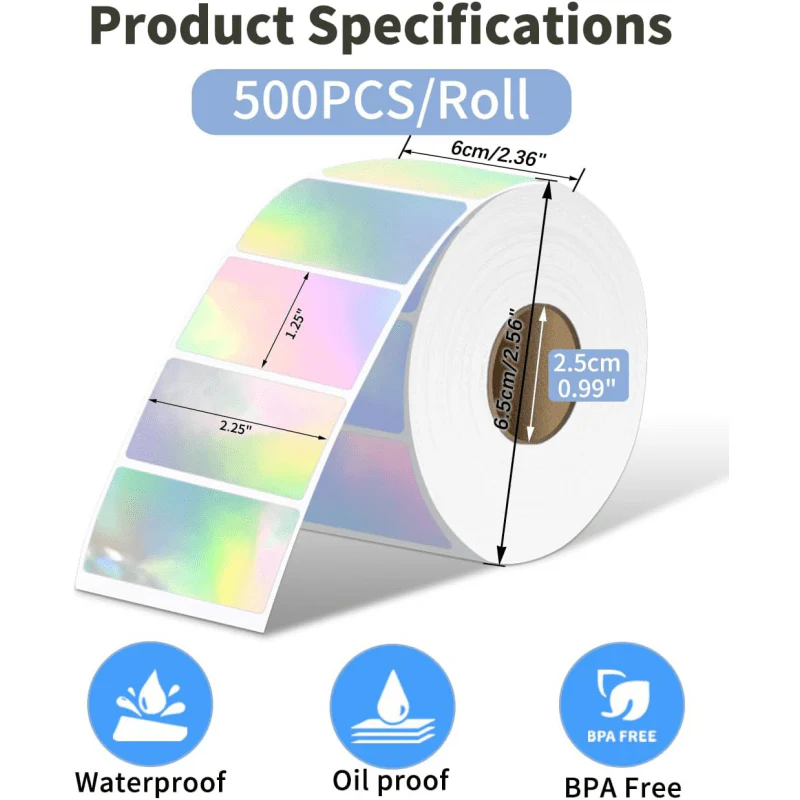 Phomemo 2.25"x1.25"  Laser Thermal Holographic Sticker - Image 3