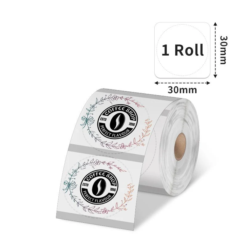 Phomemo 30x30mm Clear Round Pattern Label for M200/M220/M221/M110/M120/M150 - Image 2