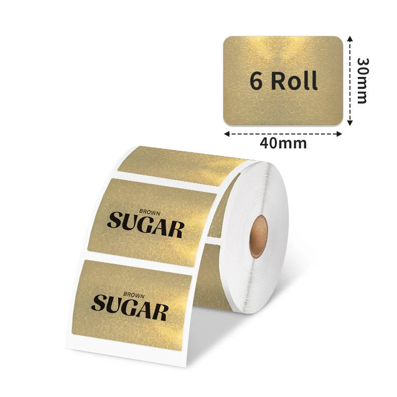 Phomemo 40x30mm Gold Glitter Thermal Label for M110/M220/M221/M200/M120/M150-6Roll - Image 2