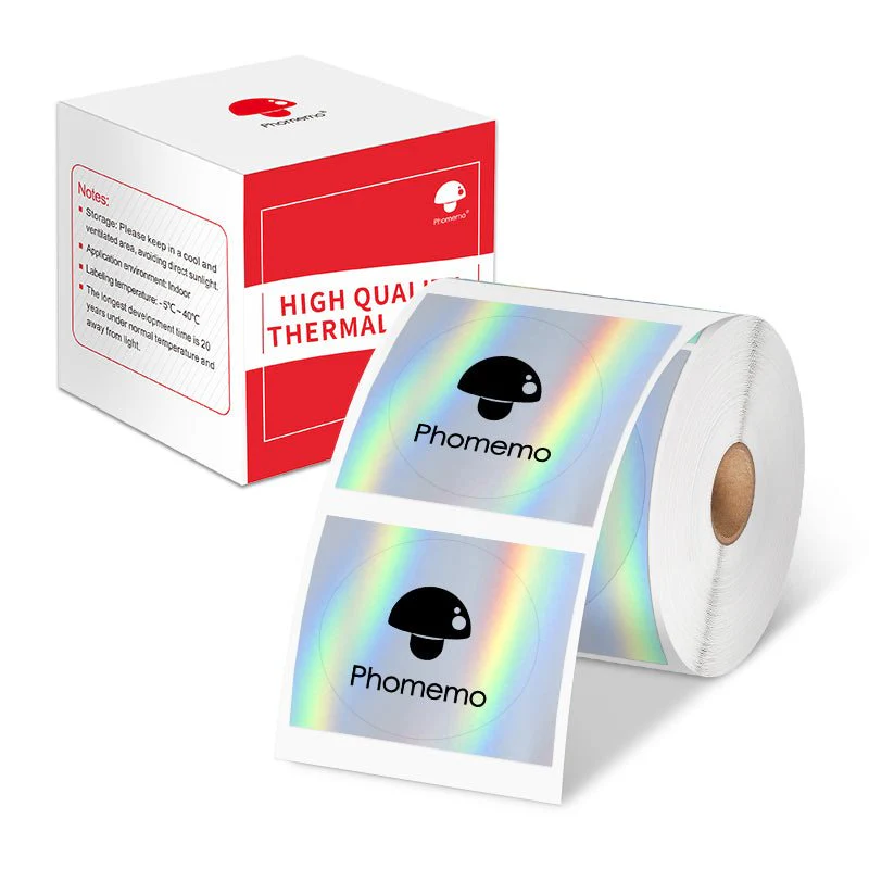 Phomemo 50×50mm Round Holographic Sticker Thermal Label For M110/M120/M150/M200/M220/M221