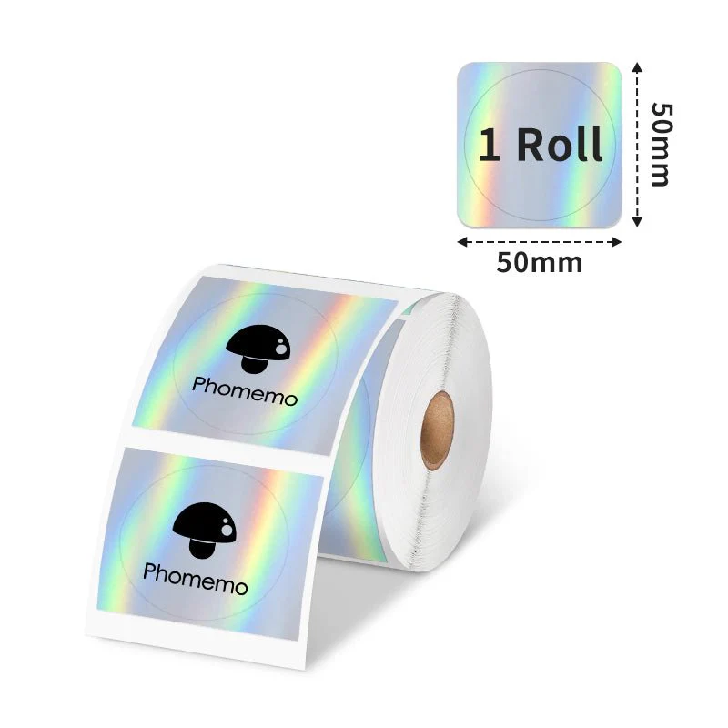 Phomemo 50×50mm Round Holographic Sticker Thermal Label For M110/M120/M150/M200/M220/M221 - Image 2