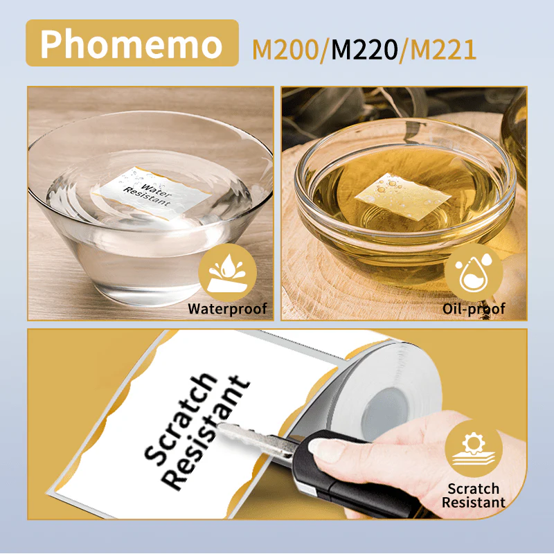 Phomemo 60×86mm Golden linear trim Thermal Label for M200/M220/M221-3 Roll - Image 4