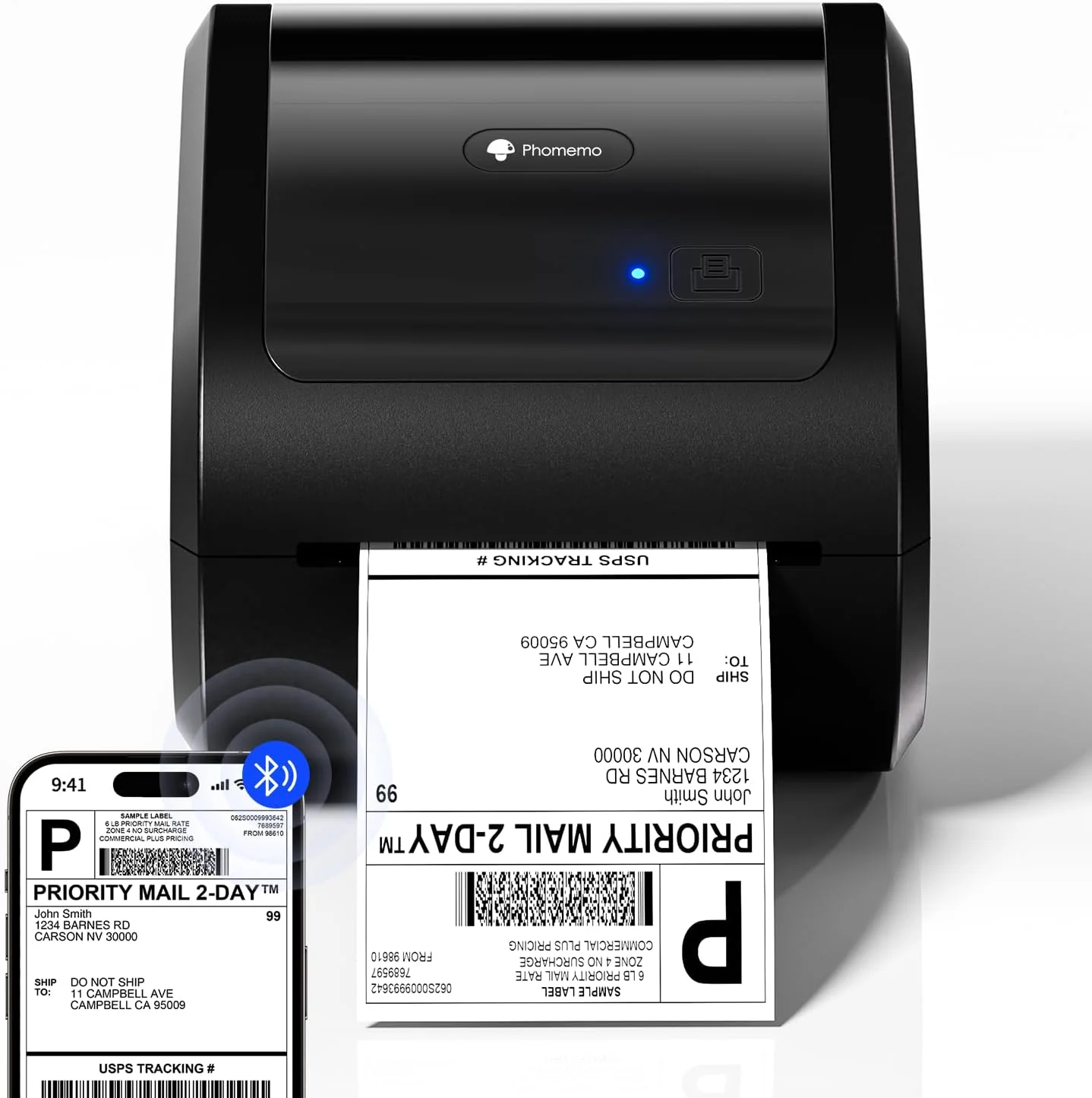 Phomemo Bluetooth Thermal Label Printer 4X6 - D520BT Wireless Shipping Label Printer Build-in Holder, Thermal Label Maker for Return Shipping Package, Compatible with Amazon, USPS, Shopify, Ebay - Image 8