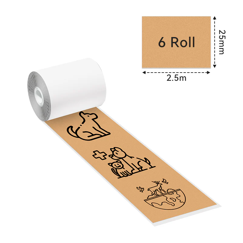 Phomemo 25mm Transparent Sticker Gold Sparkle/Silver Sparkle/Semi-Transparent Small Size Thermal Paper for M02 Pro/M02S/P2S丨6 Rolls - Image 2