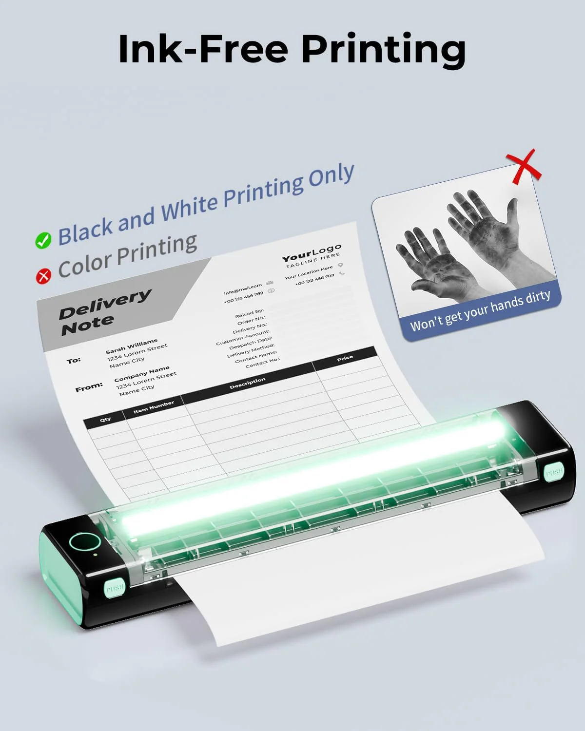 Phomemo Inkless Portable Printer for Travel - Wireless Thermal Printer Compatible with Phone & Laptop, Bluetooth Printers Supports 8.5" X 11" Letter Thermal Paper, Come with Carry Case - Image 3