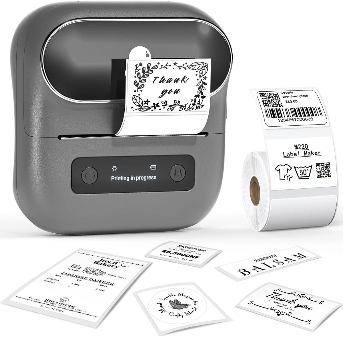 Phomemo Label Maker, M220 Label Printer, 3 Inch Thermal Label Maker Machine for Home Office,Warehouse Organization,Portable Sticker Printer with 1000+ Icons, 200+ Templates & Fonts - Image 6