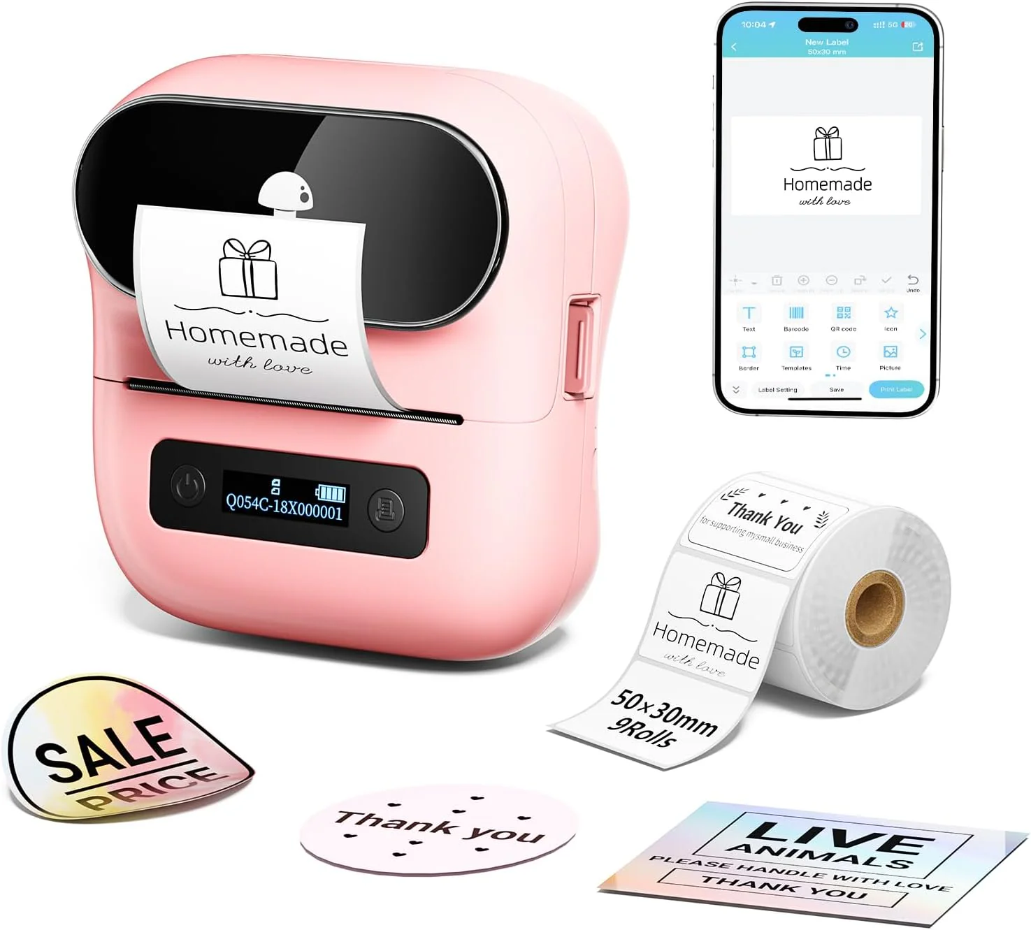 Phomemo Label Maker, M220 Label Printer, 3 Inch Thermal Label Maker Machine for Home Office,Warehouse Organization,Portable Sticker Printer with 1000+ Icons, 200+ Templates & Fonts - Image 8