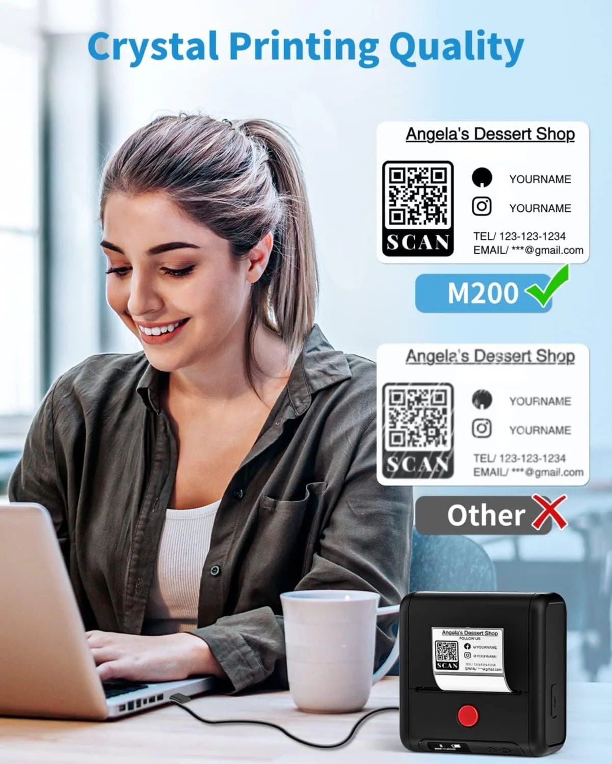 Phomemo M200 Bluetooth Portable Thermal Business Label Maker - Email Only - Image 9