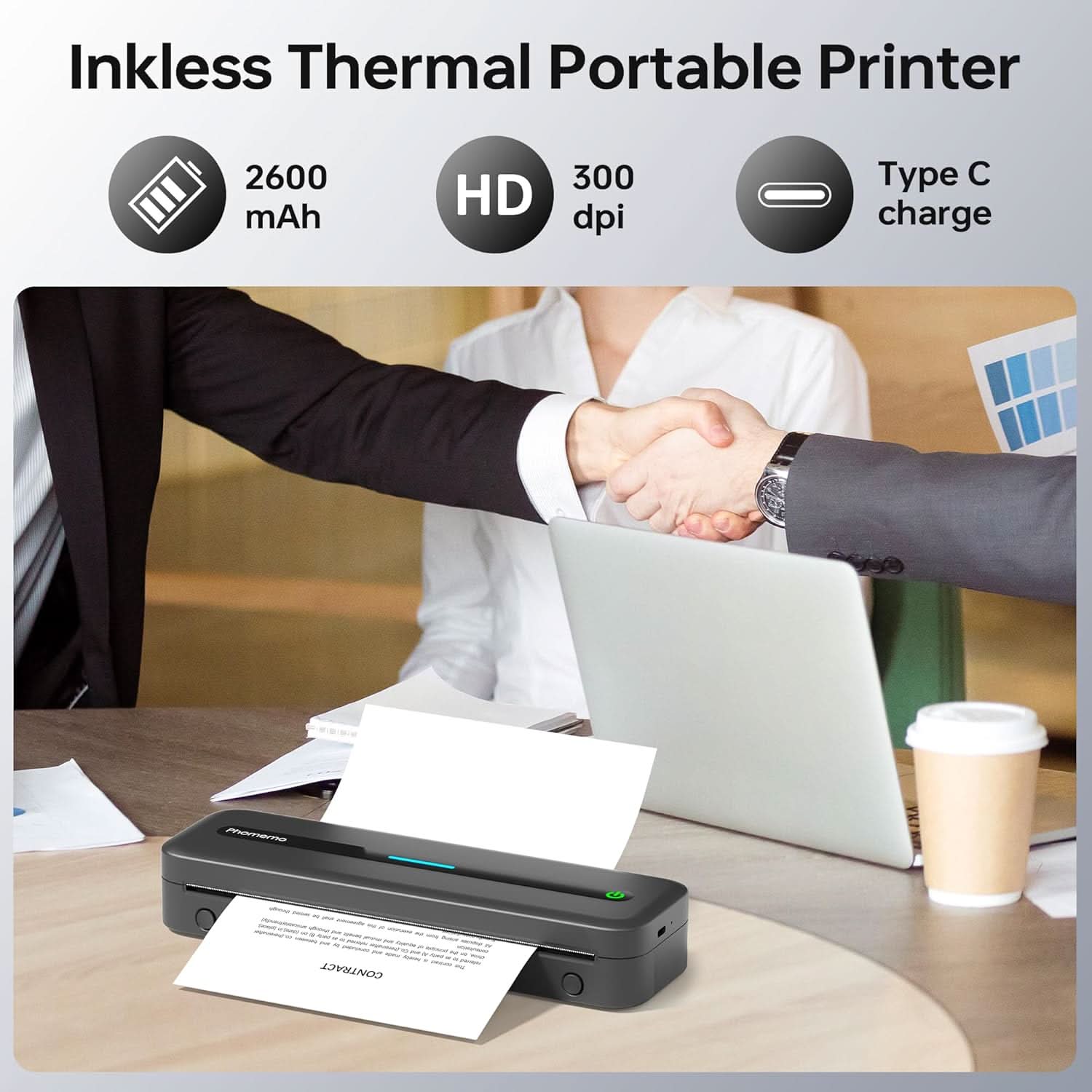 Phomemo Portable Printer,[Upgrade] M832 Inkless Printer,Bluetooth Portable Printers Wireless for Travel,8.5''x 11''Thermal Printer Support Multi Sizes for Home,Office,Car,Compatible with Phone &Laptop - Image 6