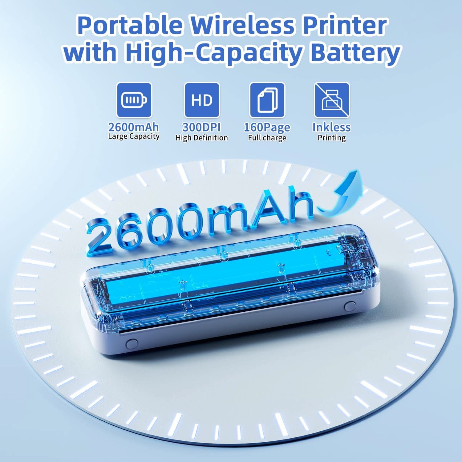 Phomemo M834 Thermal Printer A4-Portable Printer A4 Compatible with Android & IOS, Bluetooth Wireless Mobile Printer,Inkless Printer A4 Support Phone and Laptop for Office, Home, School, Outdoor - Image 3