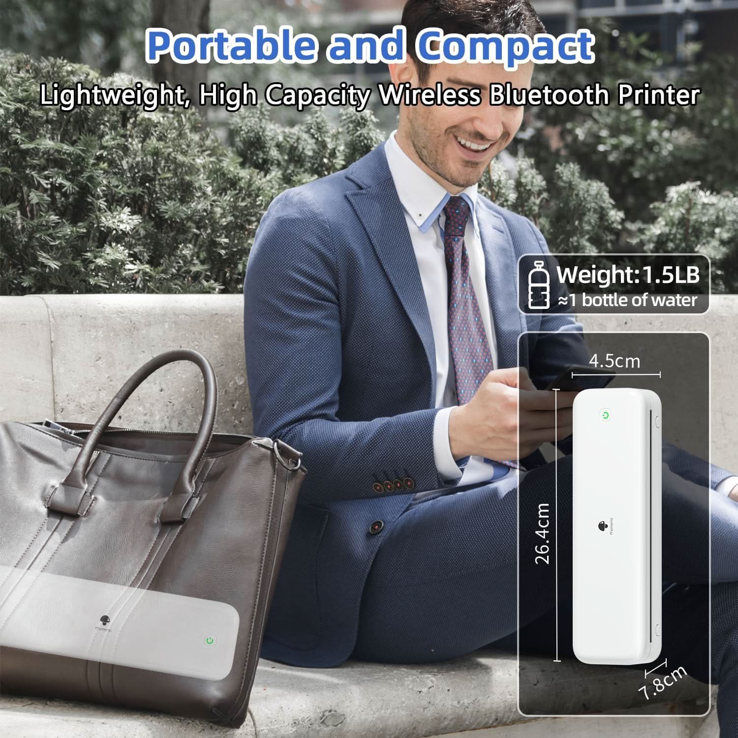 Phomemo M834 Thermal Printer A4-Portable Printer A4 Compatible with Android & IOS, Bluetooth Wireless Mobile Printer,Inkless Printer A4 Support Phone and Laptop for Office, Home, School, Outdoor - Image 8