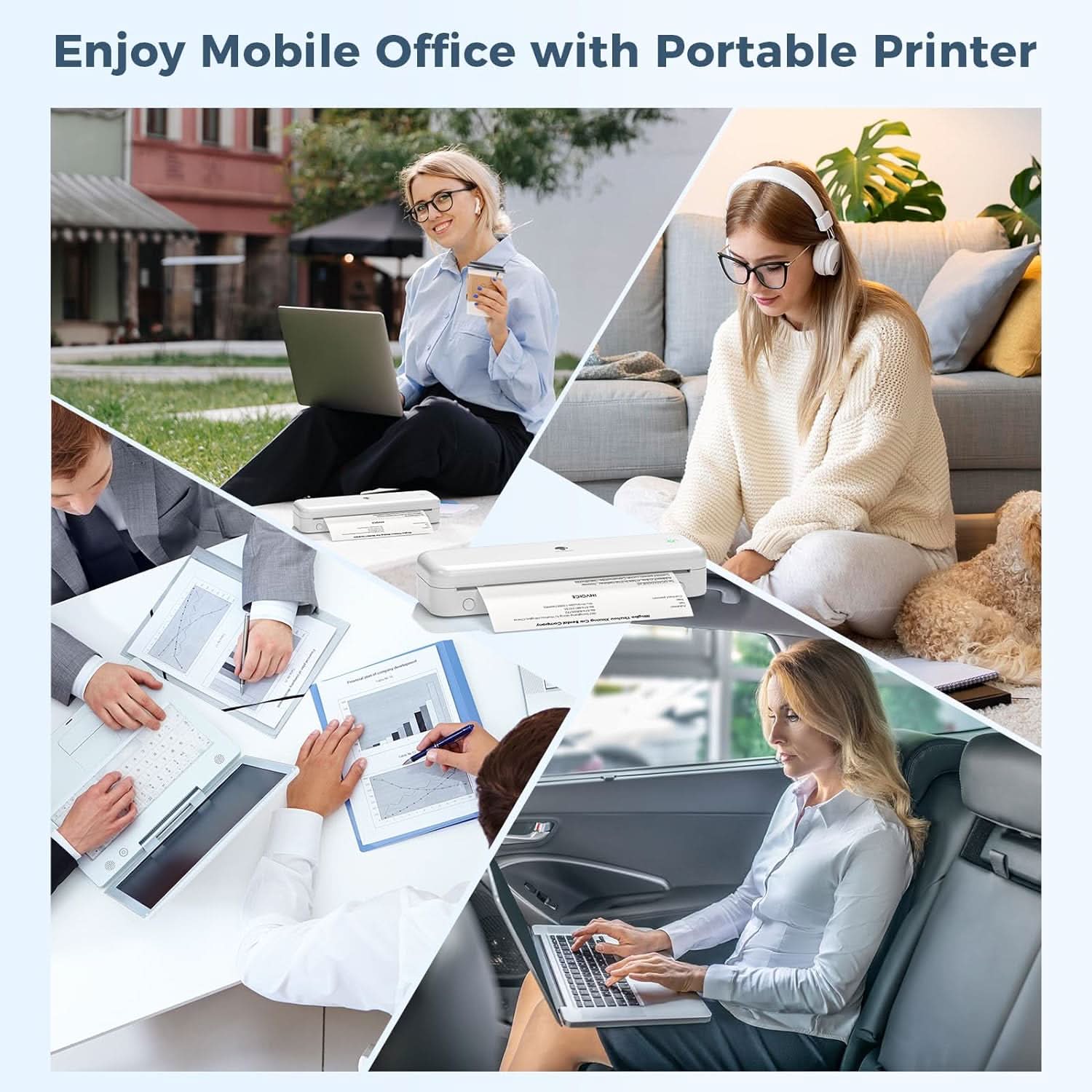 Phomemo M834 Thermal Printer A4-Portable Printer A4 Compatible with Android & IOS, Bluetooth Wireless Mobile Printer,Inkless Printer A4 Support Phone and Laptop for Office, Home, School, Outdoor - Image 9