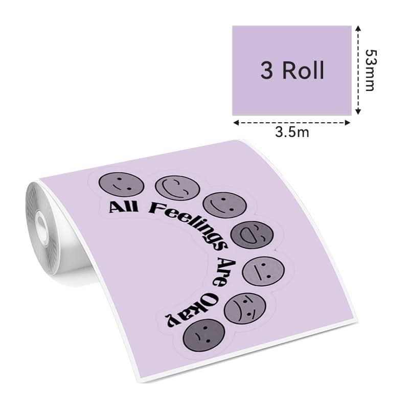 Phomemo 53mm Orange/Green/Purple Sticker 20-Year-Lasting Thermal Paper for T02/M02X/M832丨3 Rolls - Image 2