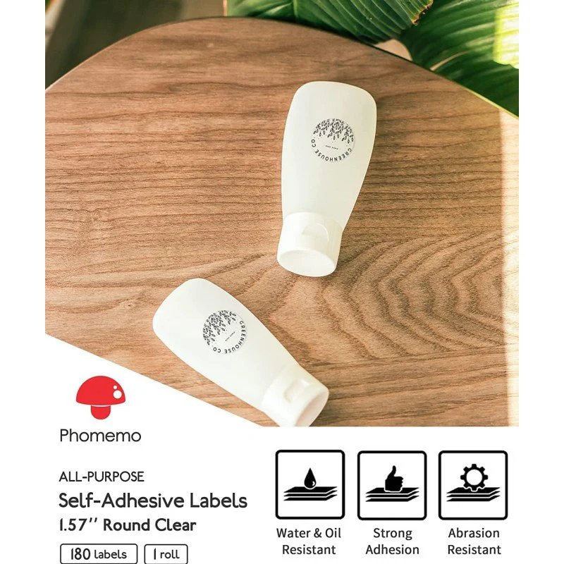 Phomemo 50×50mm Round Transparent Thermal Label for M110/M120/M150/M200/M220/M221-1 Roll - Image 3