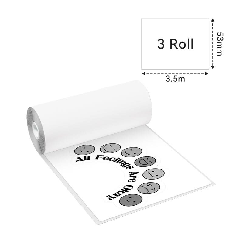 Phomemo 53mm Transparent Sticker Thermal Paper for M02/M02S/M02Pro/M03/M04S/M04AS/M832/P2S丨3 Rolls - Image 2