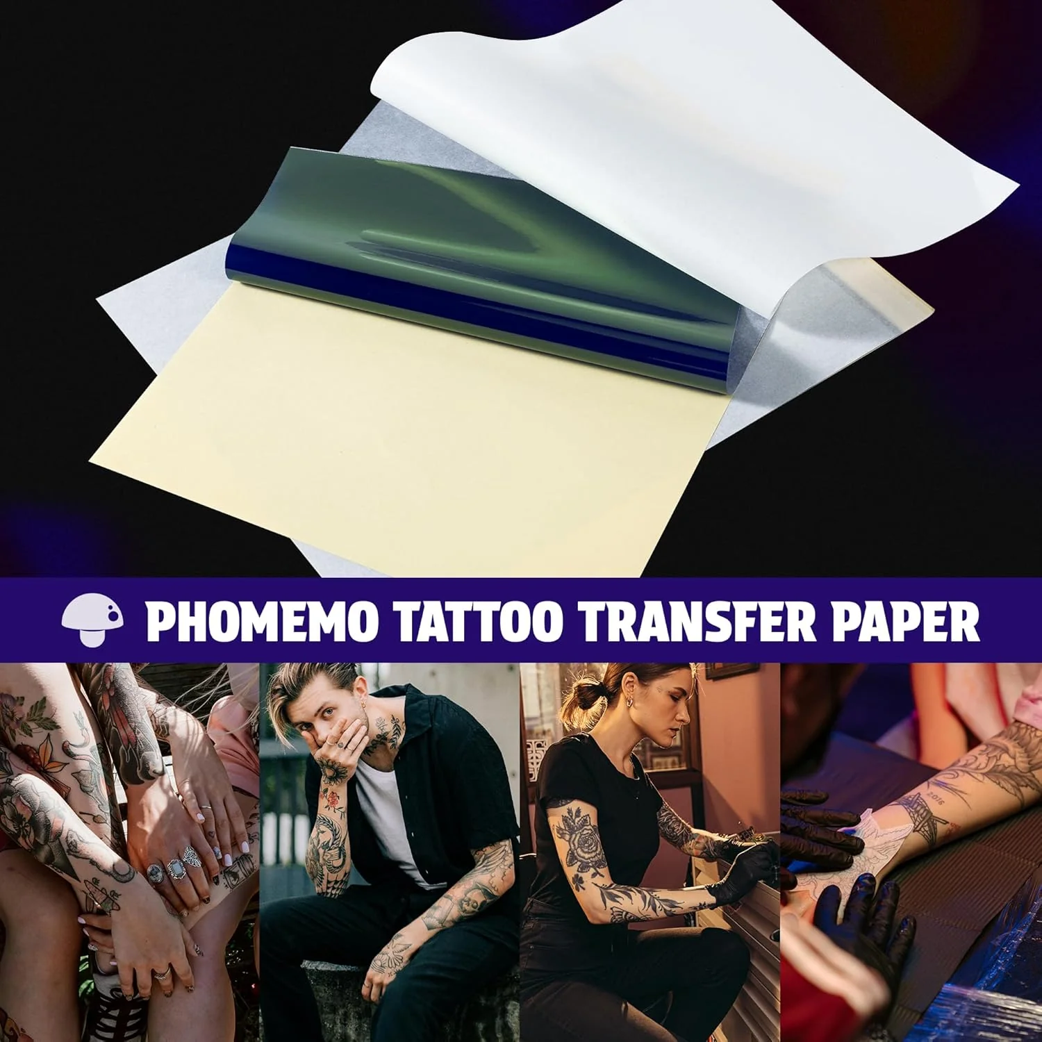Phomemo Tattoo Transfer Paper 8.5" X 11" - 100 Sheets of Tattoo Stencil Paper, for Tattoo Transfer Kit - Commercial & Personal Use, Compatible with TP81, Standard Printer, Itari A886, TATTMUSE, BESTECCT Tattoo Machines - Image 7