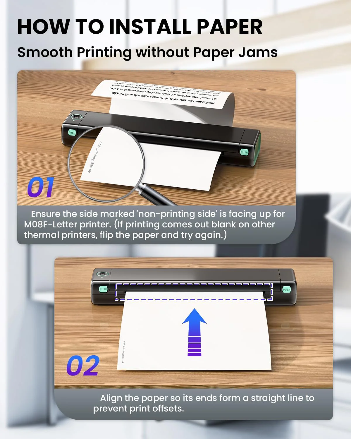 Phomemo Thermal Printer Paper 8.5 x 11 Inch, Advanced Thermal Printing US Letter Paper, Compatible with D810, M08F-Letter, M832, M834, A285M Portable Printer, Size 8.5" x 11", 5 Ream Case - 500 Sheets,for standard printer - Image 5