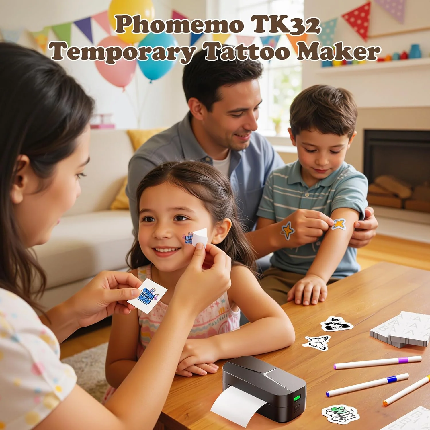 Phomemo TK32 Tattoo Maker Refill Pack,Includes 50pcs Tattoo&Transfer Papers and 8 Markers—Fuels Non-Stop Temporary Tattoo Creativity - Image 2