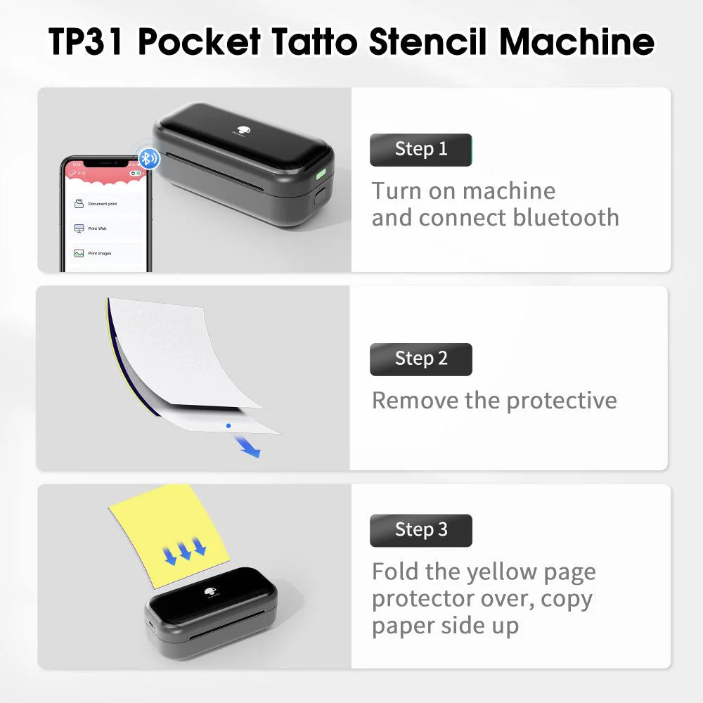 Phomemo TP31 Bluetooth Tattoo Stencil Mini Printer - Email Only - Image 4